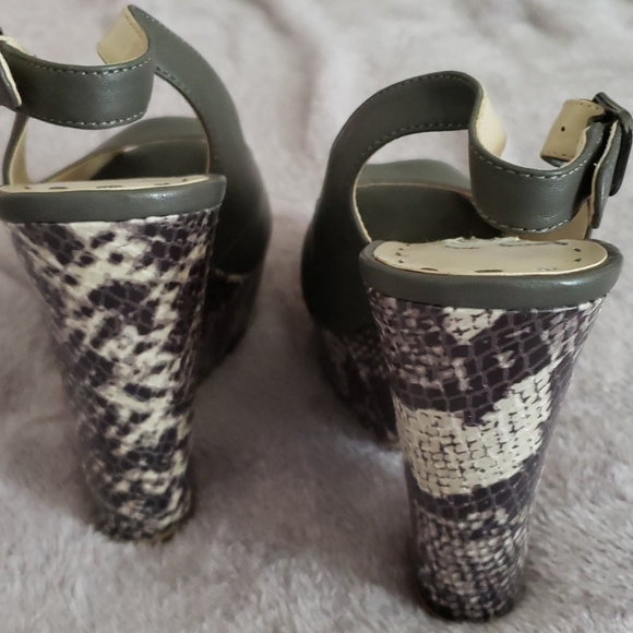 Nine West Chunky Snakeskin Wedges - Picture 3 of 7